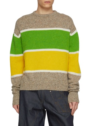 Main View - Click To Enlarge - JW ANDERSON - Crewneck Striped Wool Knit Sweater