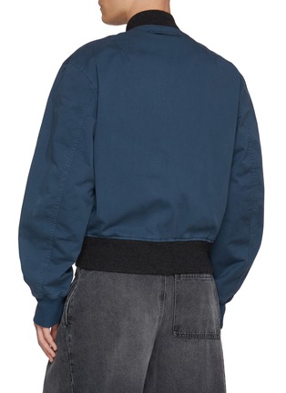 Back View - Click To Enlarge - JW ANDERSON - Contrast Collar Cotton Twill Bomber Jacket