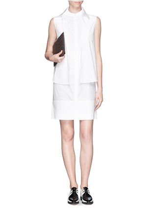 Front View - Click To Enlarge - ALEXANDER WANG - Double layer sleeveless shirt dress
