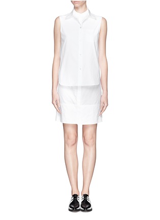 Main View - Click To Enlarge - ALEXANDER WANG - Double layer sleeveless shirt dress