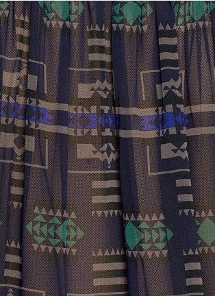 Detail View - Click To Enlarge - SACAI LUCK - Tribal print chiffon back jersey dress