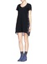 Front View - Click To Enlarge - SACAI LUCK - Tribal print chiffon back jersey dress