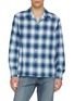 JW ANDERSON Long Sleeve Gradient Chequered Cotton Flannel Shirt