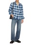 Figure View - Click To Enlarge - JW ANDERSON - Long Sleeve Gradient Chequered Cotton Flannel Shirt