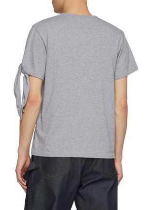 Back View - Click To Enlarge - JW ANDERSON - Knotted Sleeve Cotton T-Shirt