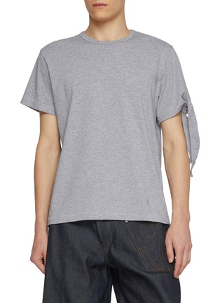 Main View - Click To Enlarge - JW ANDERSON - Knotted Sleeve Cotton T-Shirt