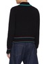 Back View - Click To Enlarge - JW ANDERSON - Contrast Trimming Cotton Cashmere Shrunken Polo Knit Sweater