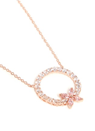 Detail View - Click To Enlarge - CZ BY KENNETH JAY LANE - Floral eternity circle cubic zirconia necklace