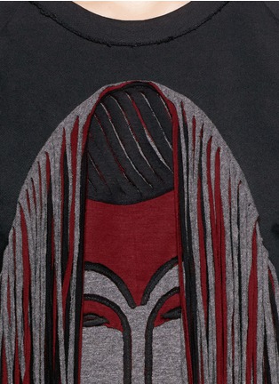 Detail View - Click To Enlarge - LANVIN - Tassel African mask sweatshirt