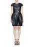 Main View - Click To Enlarge - LANVIN - Pinned asymmetric ruche faux leather dress