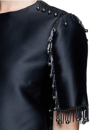 Detail View - Click To Enlarge - LANVIN - Beads fringe embellished satin dress