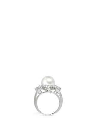 Detail View - Click To Enlarge - CZ BY KENNETH JAY LANE - Floral faux pearl cubic zirconia ring