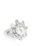 Detail View - Click To Enlarge - CZ BY KENNETH JAY LANE - Floral faux pearl cubic zirconia ring