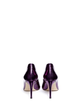 Back View - Click To Enlarge - GIANVITO ROSSI - Metallic leather pumps