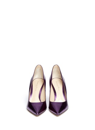 Figure View - Click To Enlarge - GIANVITO ROSSI - Metallic leather pumps