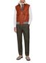 Figure View - Click To Enlarge - BRUNELLO CUCINELLI - Detachable Shearling Collar Padded Leather Vest