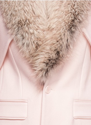 Detail View - Click To Enlarge - GIVENCHY - Mixed fur melton manteau coat