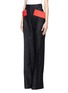 Front View - Click To Enlarge - GIVENCHY - Colourblock panel wide leg pants