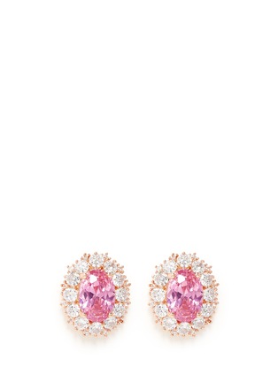 Main View - Click To Enlarge - CZ BY KENNETH JAY LANE - Oval cubic zirconia pavé earrings
