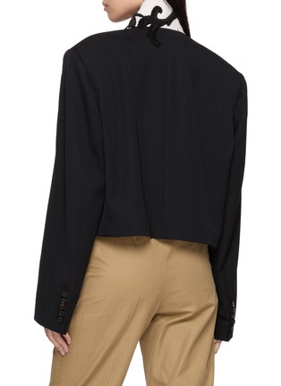 Back View - Click To Enlarge - DRIES VAN NOTEN - Bosea Embroidered Cropped Wrap Blazer