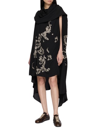 Figure View - Click To Enlarge - DRIES VAN NOTEN - Ducya Embroidered Cape Dress