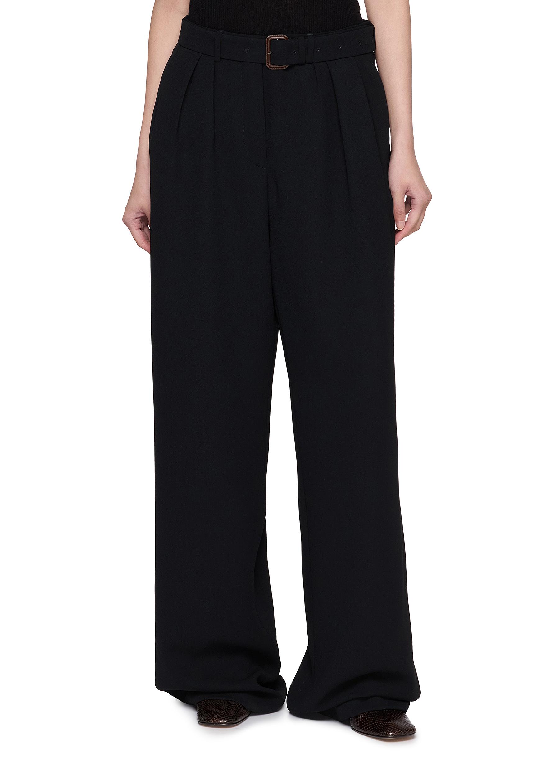 パンツ Dries Van Noten Belted Wide-Leg Trousers DRIES VAN NOTEN | Peaches Belted Wide-Leg Tailored Trousers