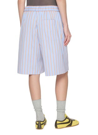 Back View - Click To Enlarge - DRIES VAN NOTEN - Pomy Striped Cotton Shorts