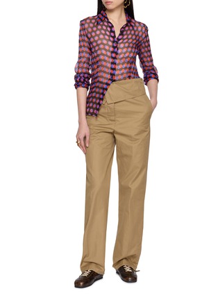 Figure View - Click To Enlarge - DRIES VAN NOTEN - Chino Fold-Waist Tailored Trousers