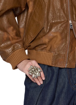 Figure View - Click To Enlarge - DRIES VAN NOTEN - Embroidered Beaded Ring