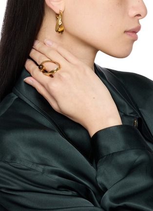 Figure View - Click To Enlarge - DRIES VAN NOTEN - Oval Waved  Earrings