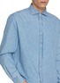  - BRUNELLO CUCINELLI - Cutaway Collar Light Wash Denim Shirt