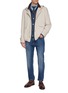 Figure View - Click To Enlarge - BRUNELLO CUCINELLI - Cutaway Collar Light Wash Denim Shirt