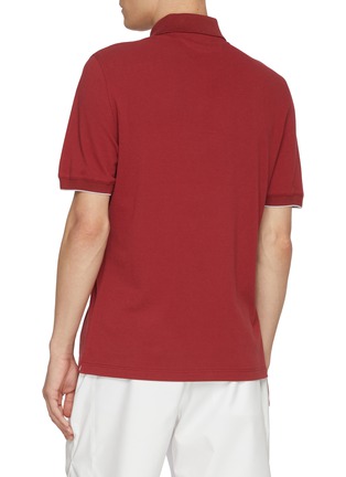 Back View - Click To Enlarge - BRUNELLO CUCINELLI - Logo Cotton Pique Polo Shirt