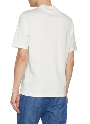 Back View - Click To Enlarge - BRUNELLO CUCINELLI - Crewneck Logo Cotton T-shirt
