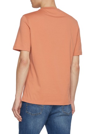 Back View - Click To Enlarge - BRUNELLO CUCINELLI - Crewneck Logo Cotton T-shirt