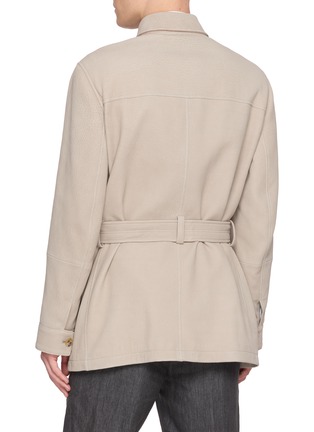 Back View - Click To Enlarge - BRUNELLO CUCINELLI - Zip Pocket Belted Coat