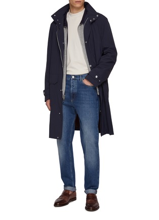 Figure View - Click To Enlarge - BRUNELLO CUCINELLI - Button Zip Up Hooded Performance Coat