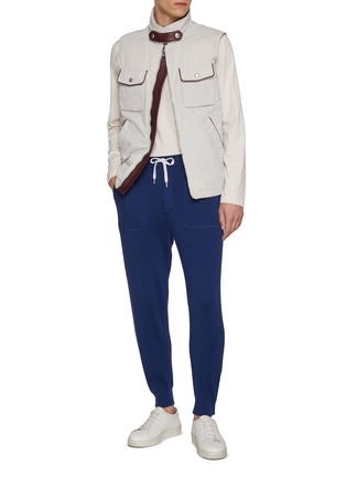 Figure View - Click To Enlarge - BRUNELLO CUCINELLI - Elasticated Drawstring Waist Cotton Sweatpants