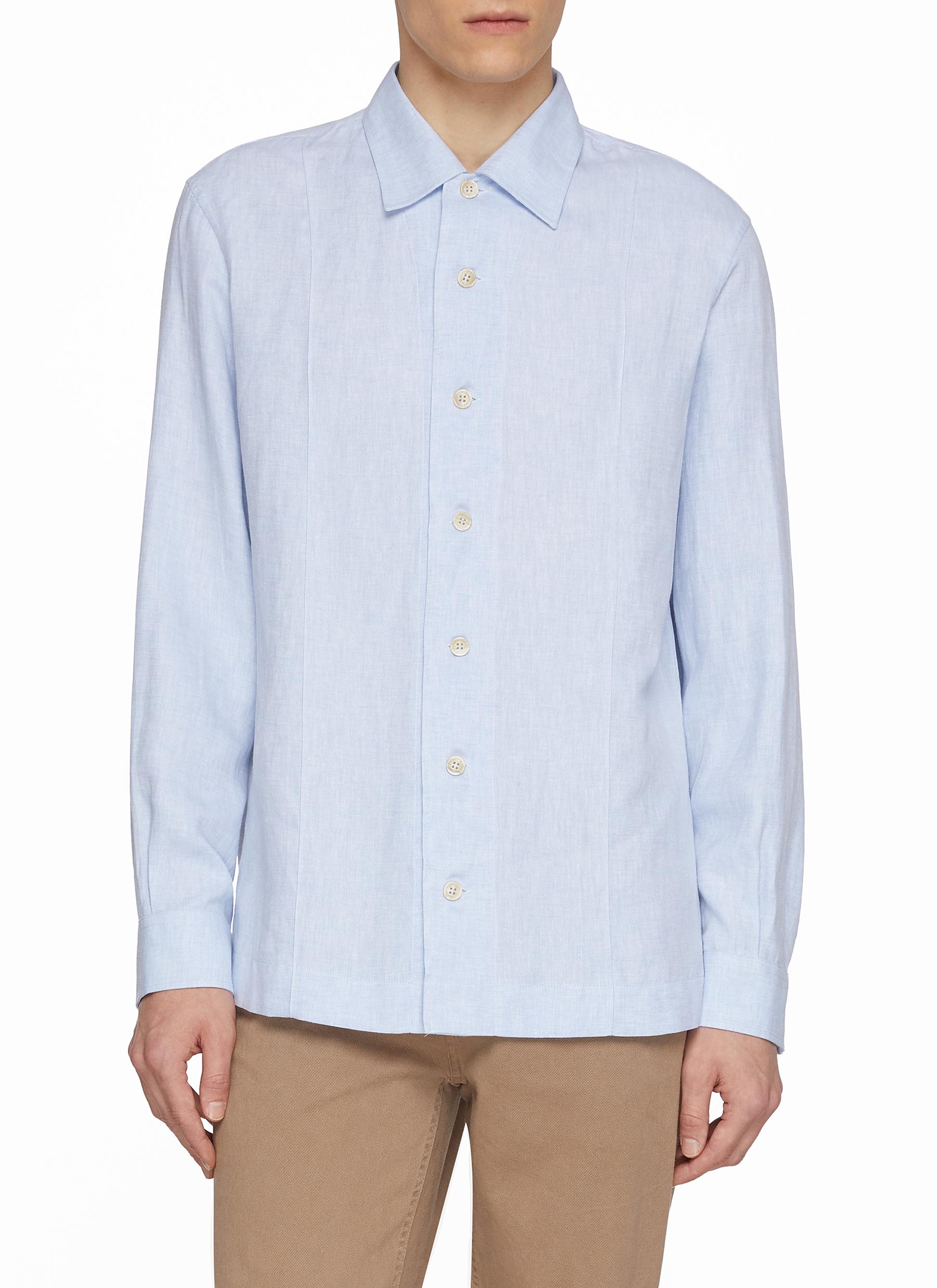 BRUNELLO CUCINELLI | Button Down Cotton Linen Hemp Shirt | Men