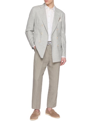 Figure View - Click To Enlarge - BRUNELLO CUCINELLI - Drawstring Double Pleated Pants