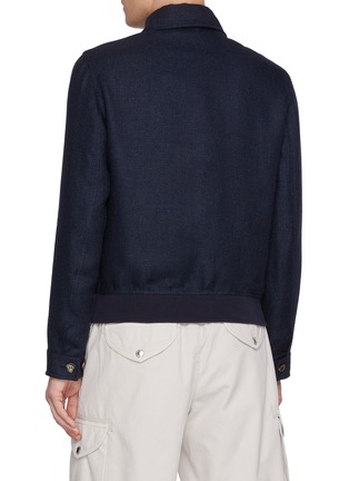 Back View - Click To Enlarge - BRUNELLO CUCINELLI - Button Up Silk Wool Lene Shirt Jacket
