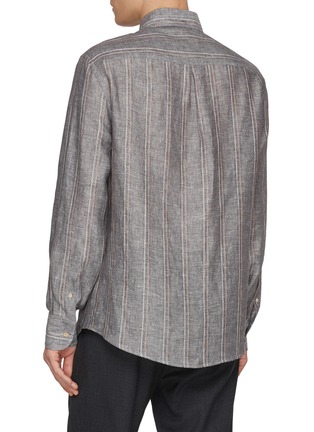 Back View - Click To Enlarge - BRUNELLO CUCINELLI - Button Down Cotton Linen Hemp Shirt