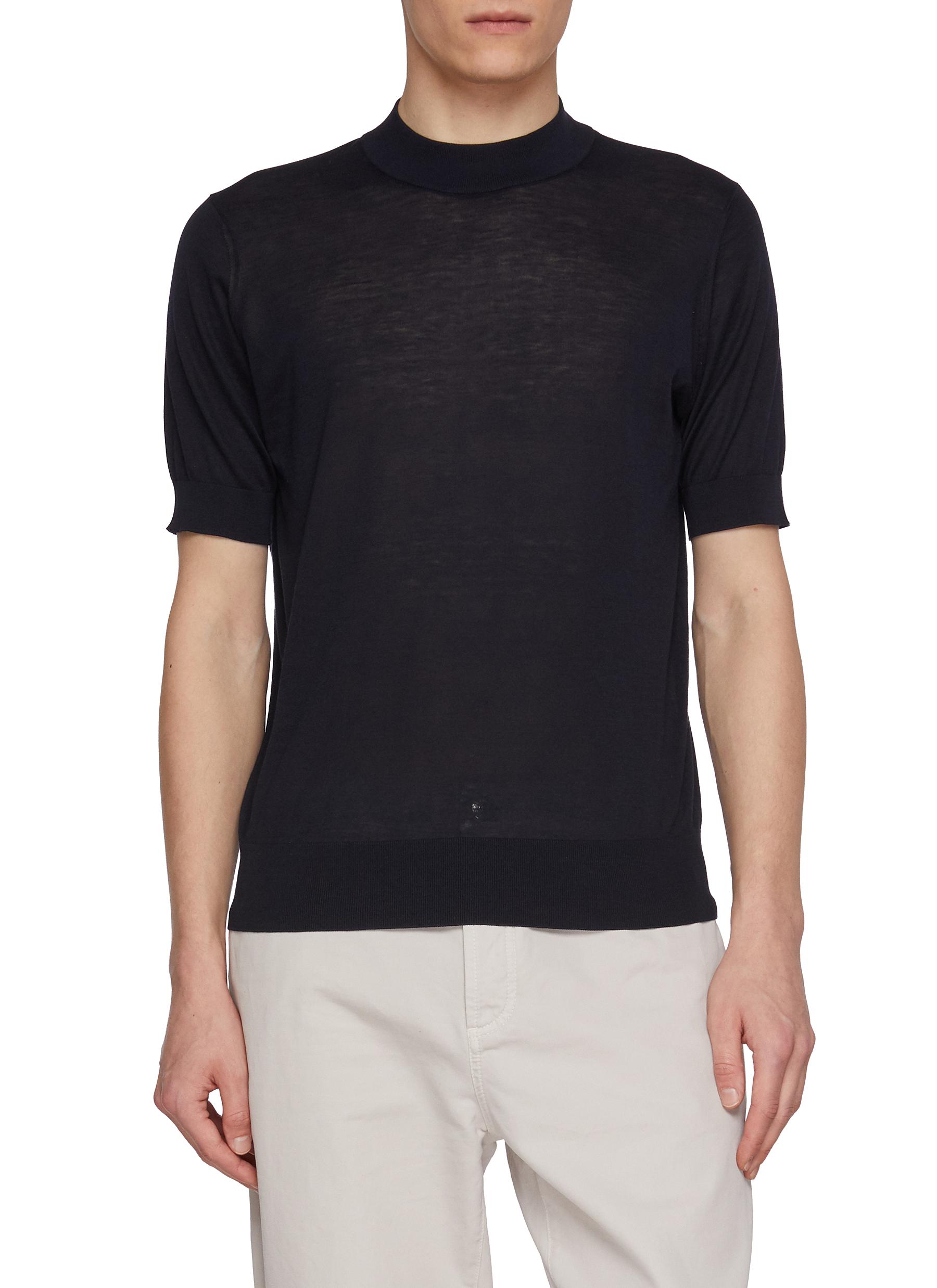 BRUNELLO CUCINELLI | Mock Neck Silk Cotton Knit Sweater | Men
