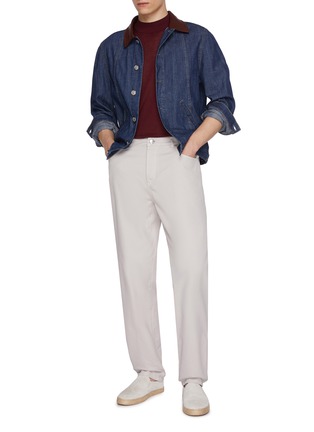 Figure View - Click To Enlarge - BRUNELLO CUCINELLI - Crewneck Silk Cotton Sweater