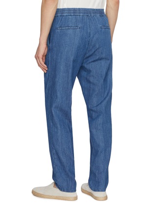 Back View - Click To Enlarge - BRUNELLO CUCINELLI - Drawstring Waist Cotton Denim Pants