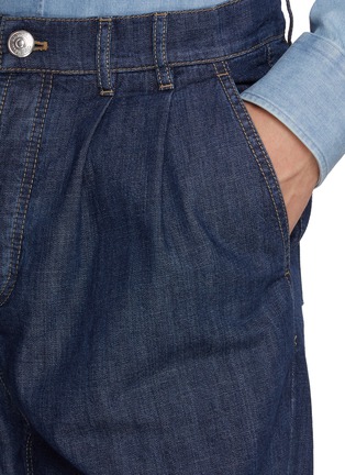  - BRUNELLO CUCINELLI - Double Pleated Cotton Denim Pants