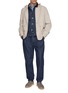 Figure View - Click To Enlarge - BRUNELLO CUCINELLI - Double Pleated Cotton Denim Pants