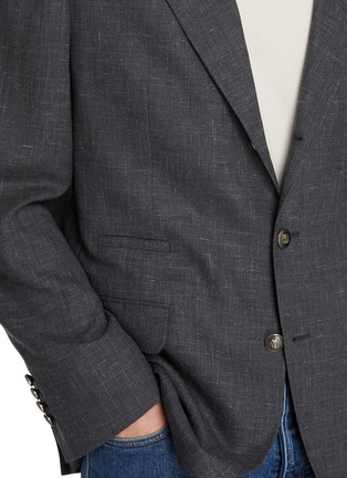 - BRUNELLO CUCINELLI - Single Breasted Wool Silk Linen Blazer