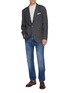 Figure View - Click To Enlarge - BRUNELLO CUCINELLI - Single Breasted Wool Silk Linen Blazer