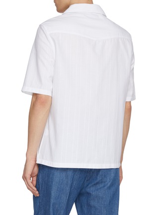 Back View - Click To Enlarge - BRUNELLO CUCINELLI - Striped Cotton Shirt